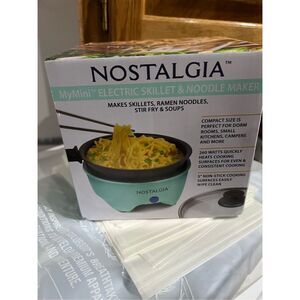 Nostalgia MyMini Electric Skillet & Noodle Maker Red NIB Sealed Compact